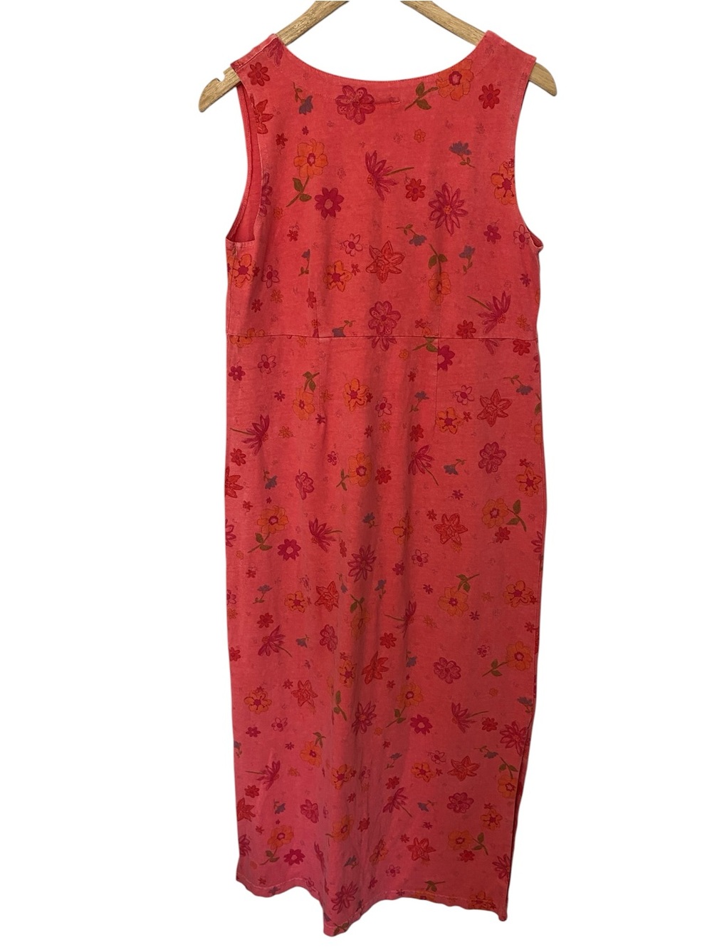 Fresh produce Sleeveless Coral Floral V-Neck Maxi Dress SZ medium - Picture 5 of 5